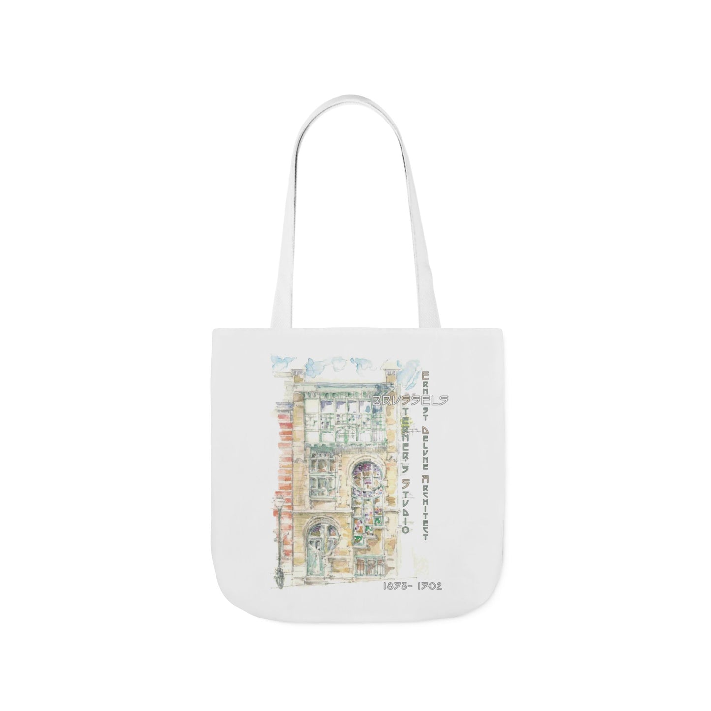 Brussel's Art-Nouveau-inspired Tote Bag with 3-Color Straps