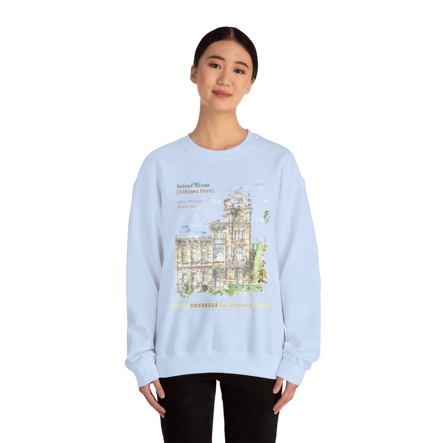 Brussel's Art-Nouveau-Inspired Unisex Crewneck Sweatshirt