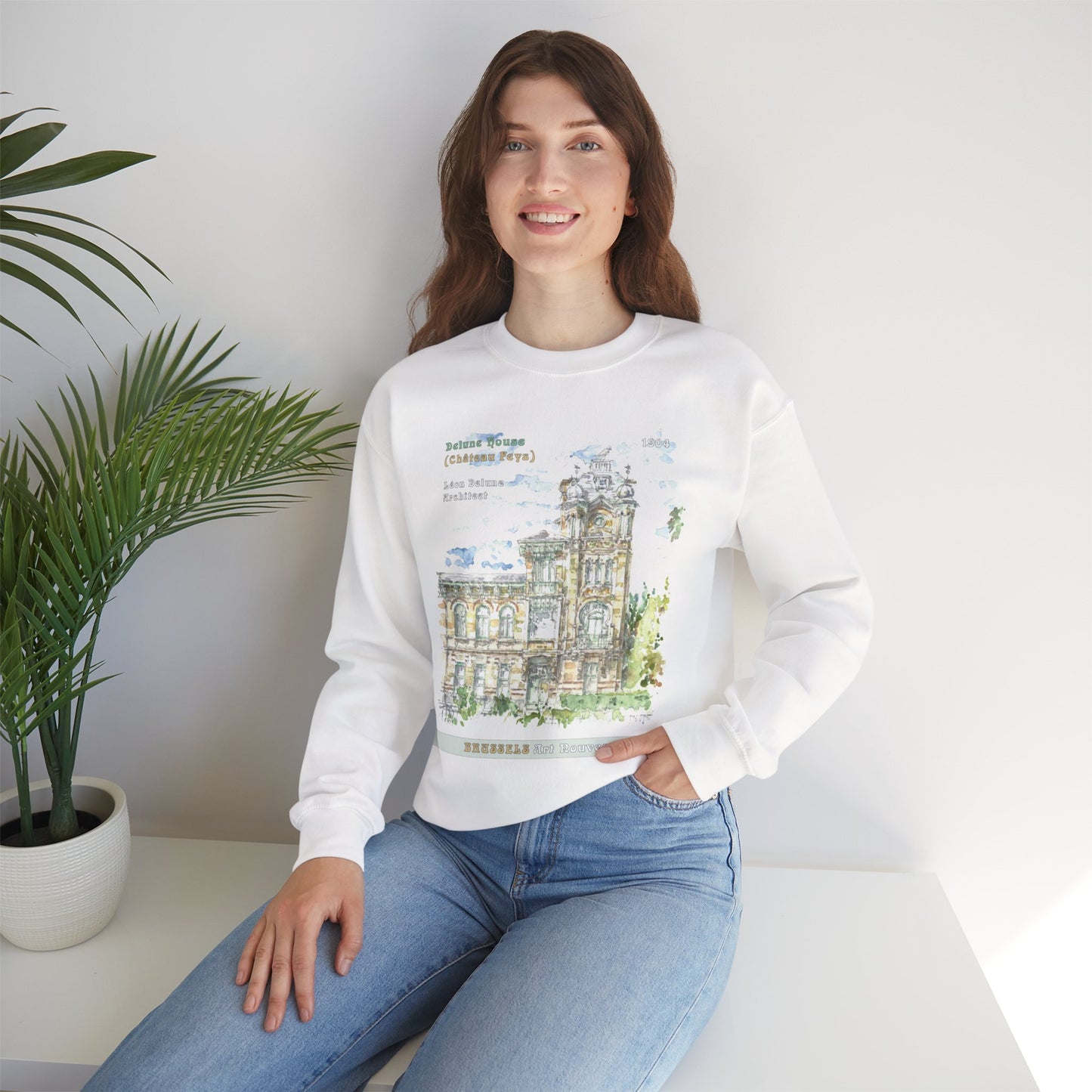 Brussel's Art-Nouveau-Inspired Unisex Crewneck Sweatshirt
