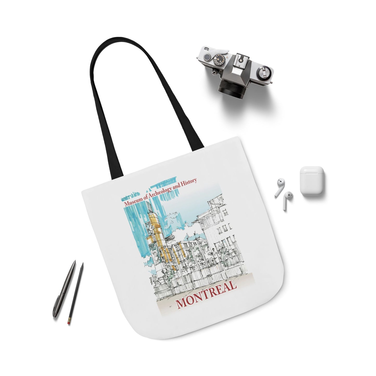 Montreal-inspired Tote Bag with 5-Color Straps