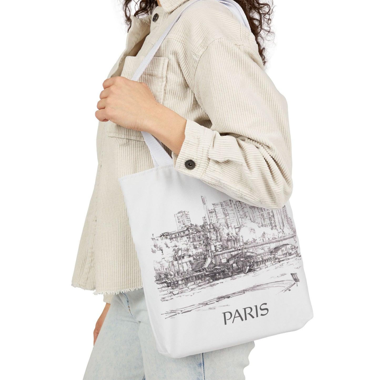 Paris-inspired Tote Bag with 5-Color Straps