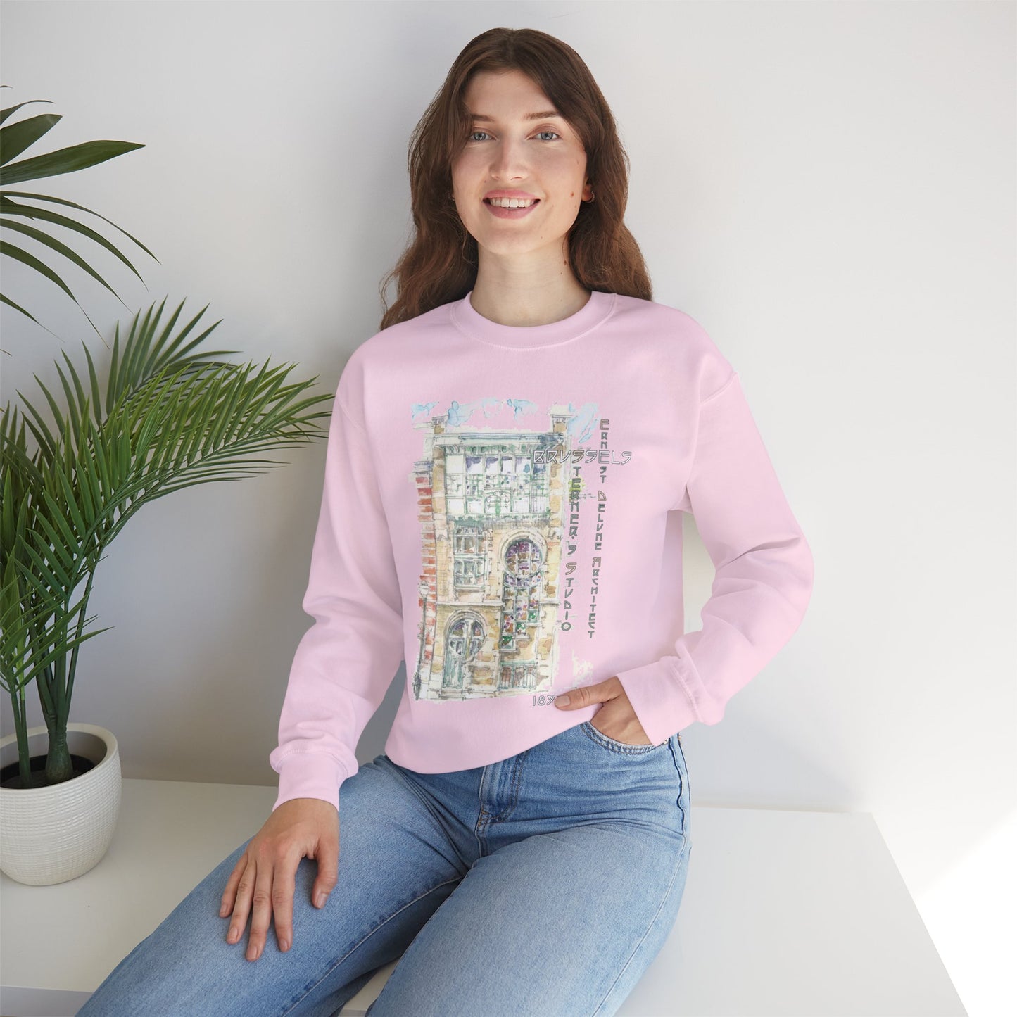 Brussel's Art-Nouveau-Inspired Unisex Crewneck Sweatshirt