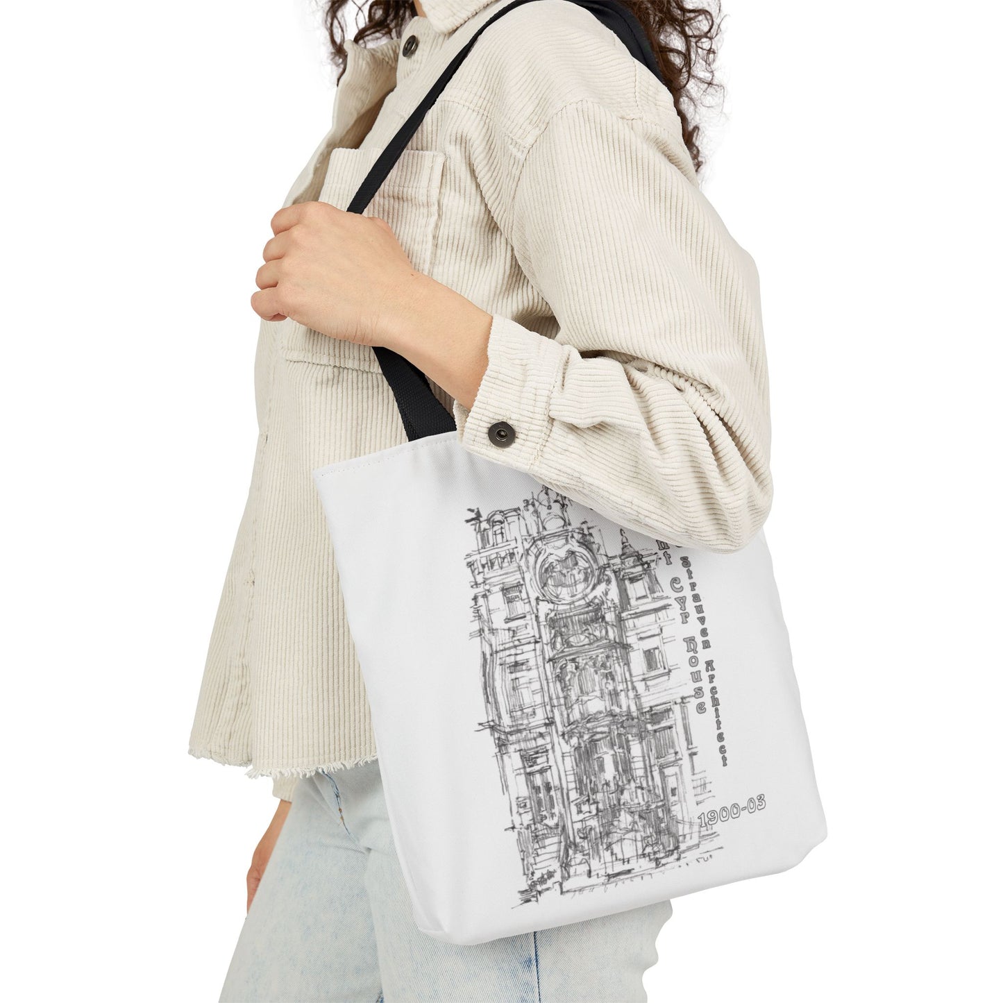 Brussel's Art-Nouveau-inspired Tote Bag with 5-Color Straps
