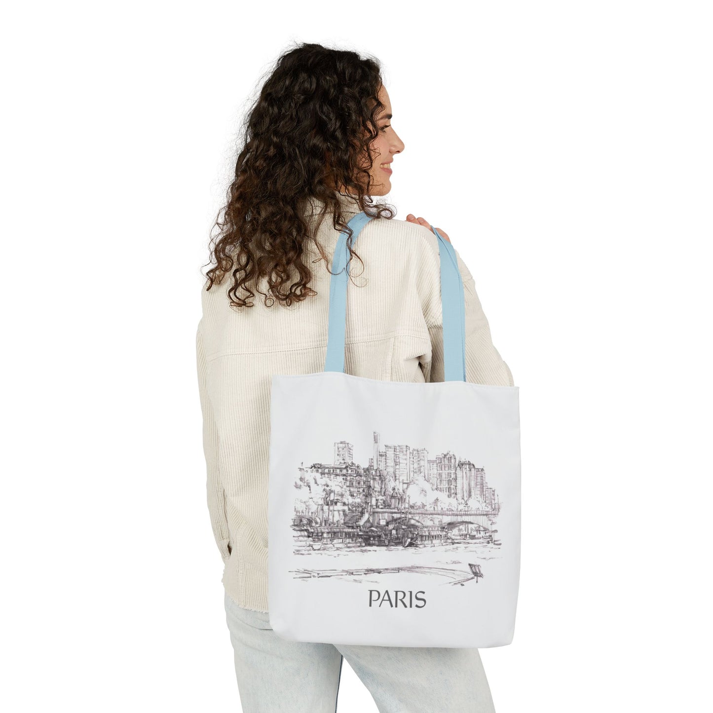 Paris-inspired Tote Bag with 5-Color Straps