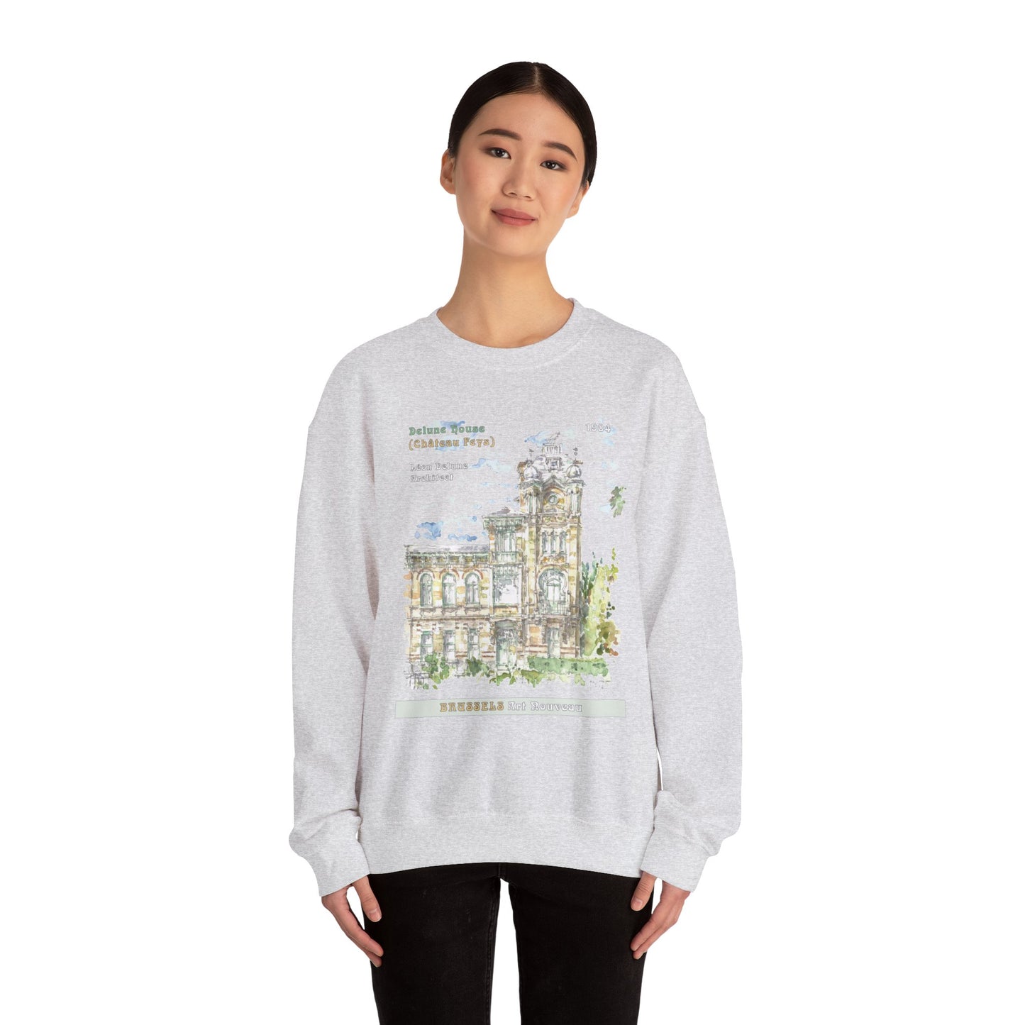 Brussel's Art-Nouveau-Inspired Unisex Crewneck Sweatshirt
