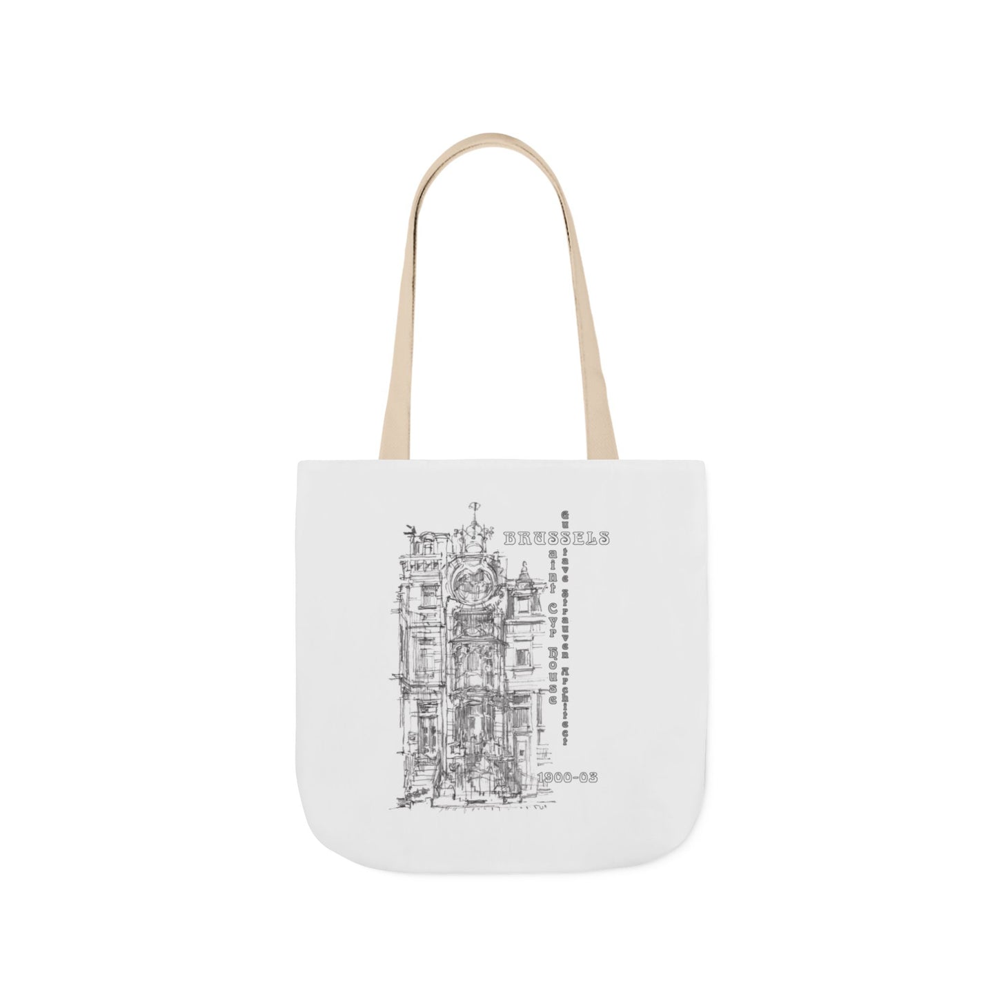 Brussel's Art-Nouveau-inspired Tote Bag with 5-Color Straps