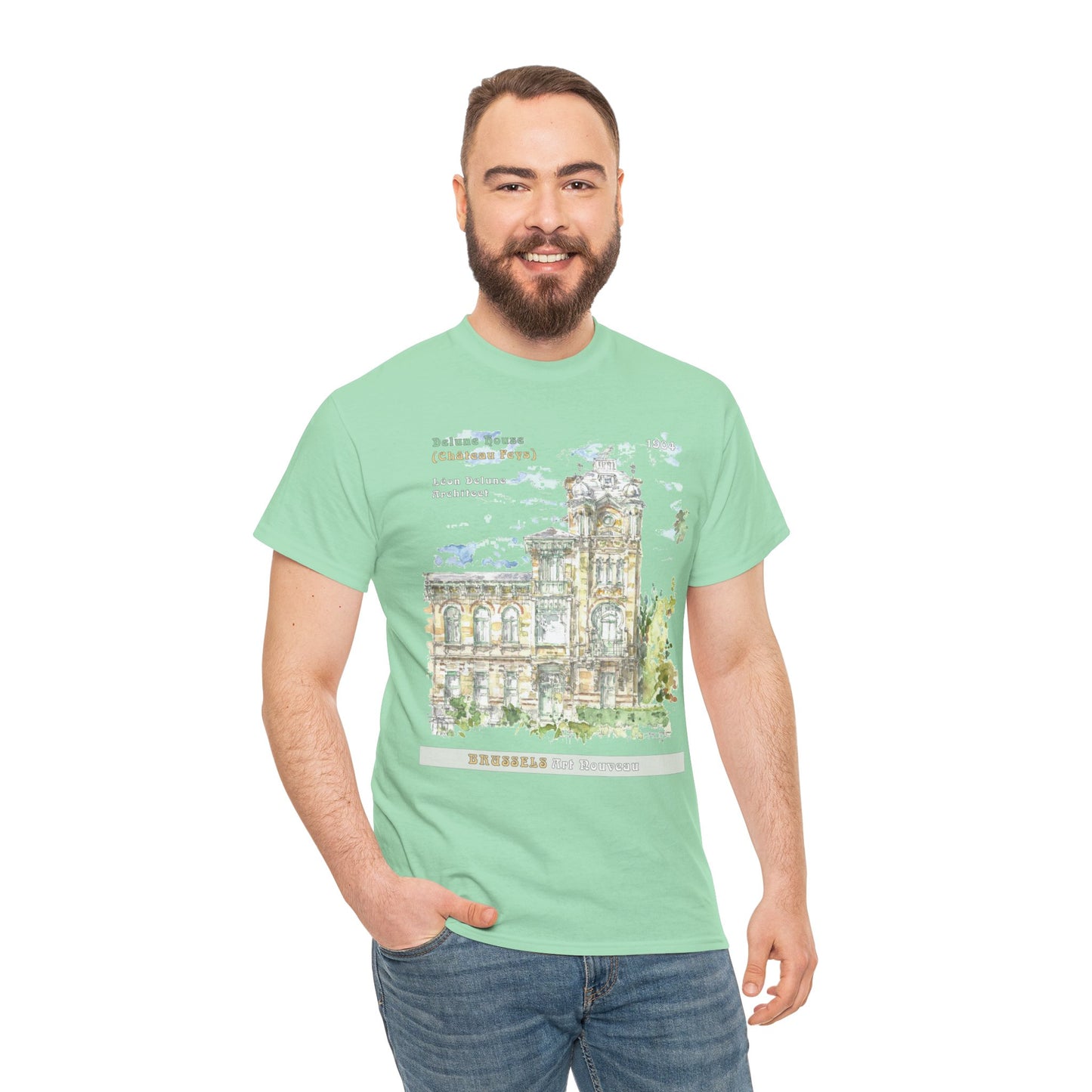 Brussel's Art-Nouveau-Inspired Unisex Crewneck T-shirt