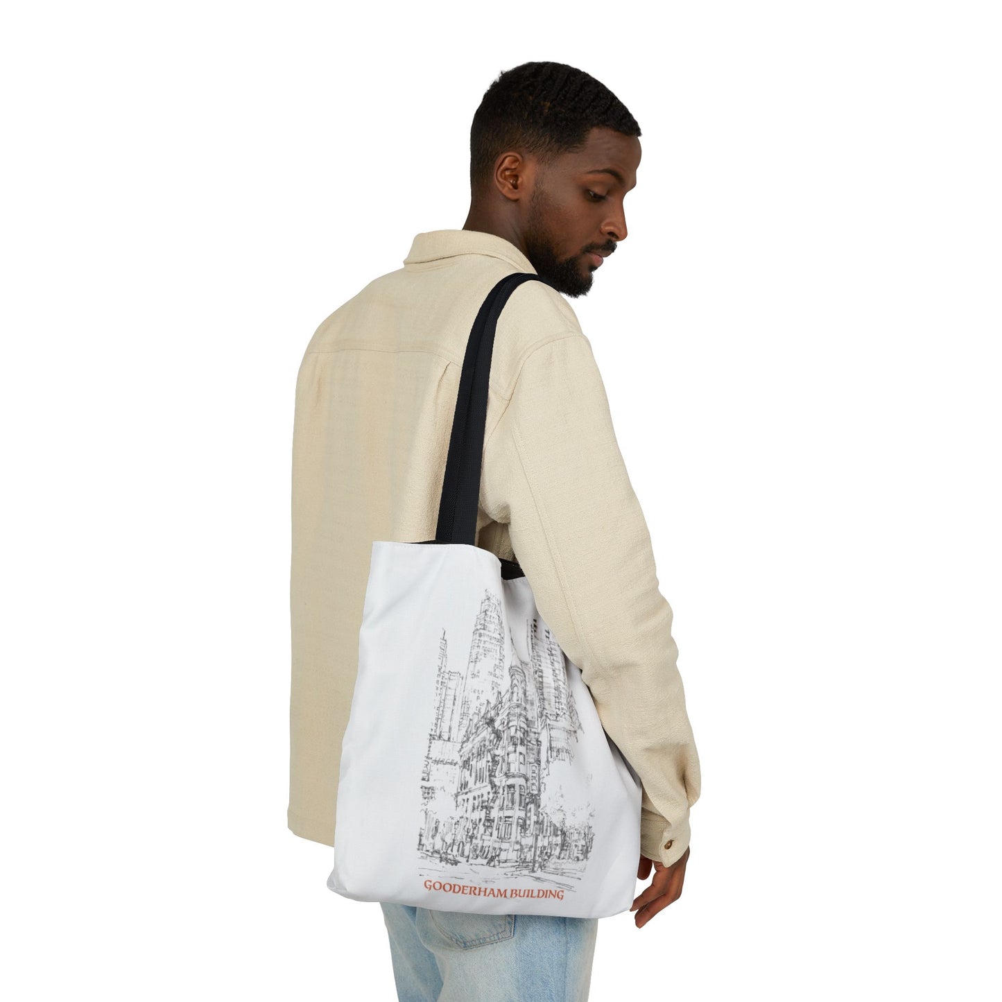 Toronto Gooderham building-inspired Tote Bag with 4-Color Straps