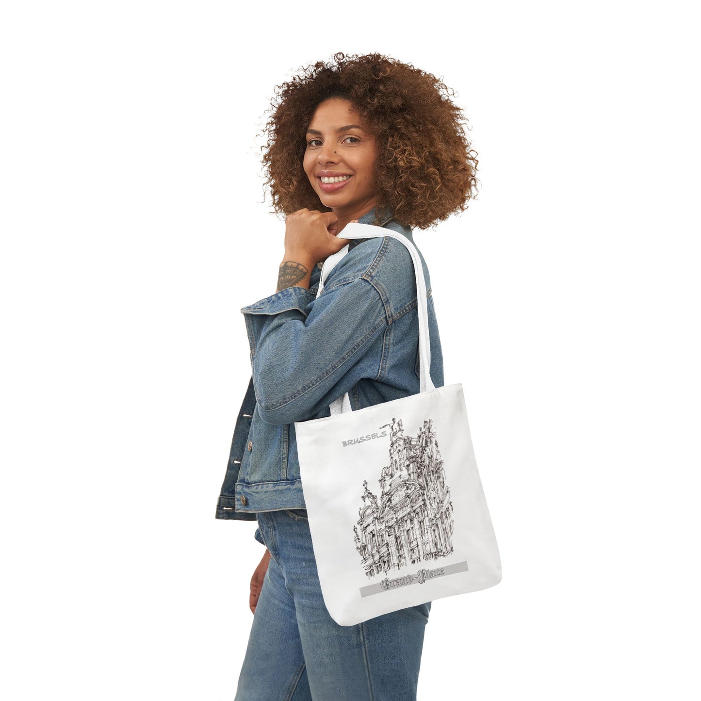 Brussel's Grand-Place-inspired Tote Bag with 4-Color Straps