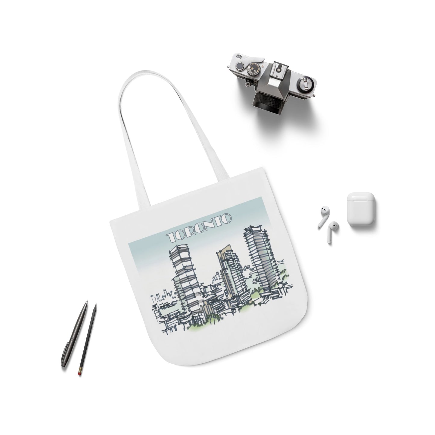 Toronto-inspired Tote Bag with 4-Color Straps