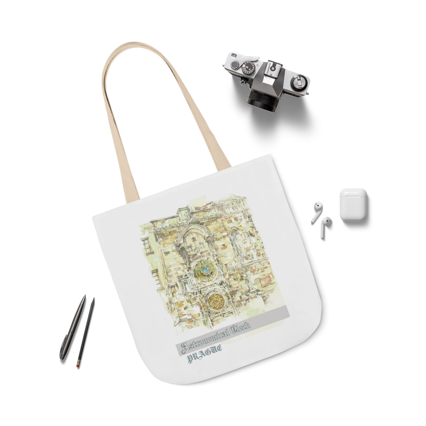 Prague-inspired Tote Bag with 4-Color Straps