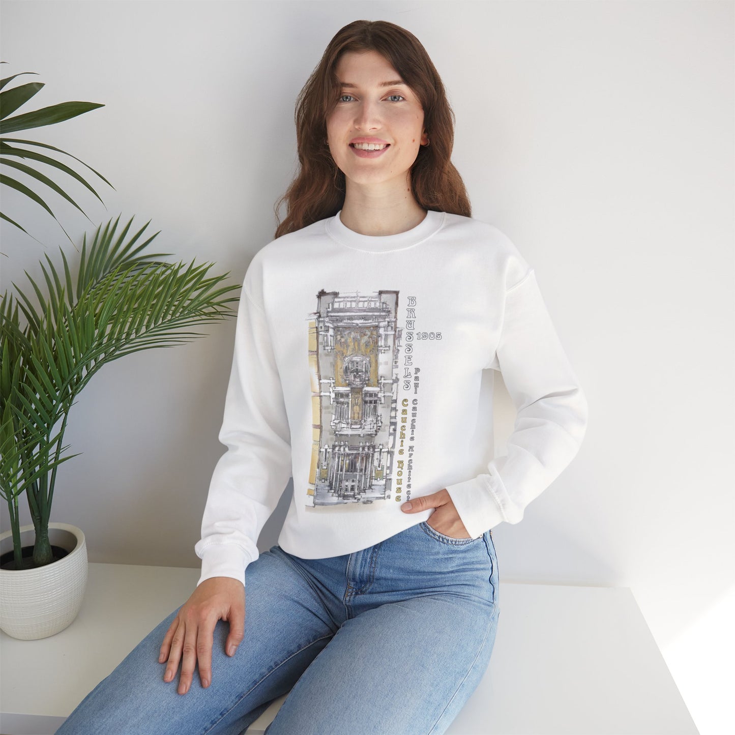 Brussel's Art-Nouveau-Inspired Unisex Crewneck Sweatshirt