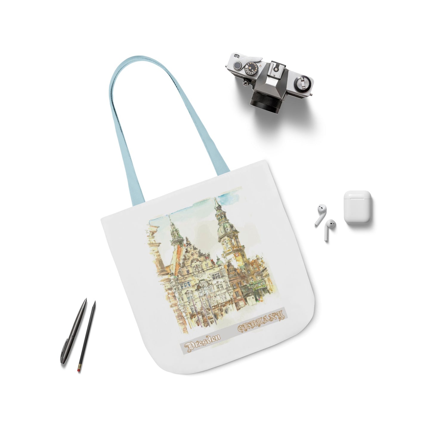 Dresden-inspired Tote Bag with 4-Color Straps