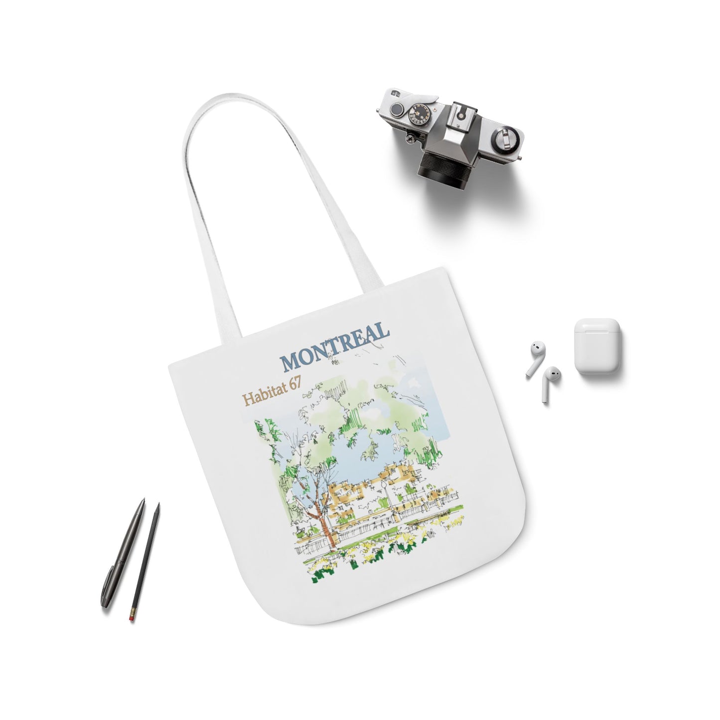 Montreal-inspired Tote Bag with 4-Color Straps