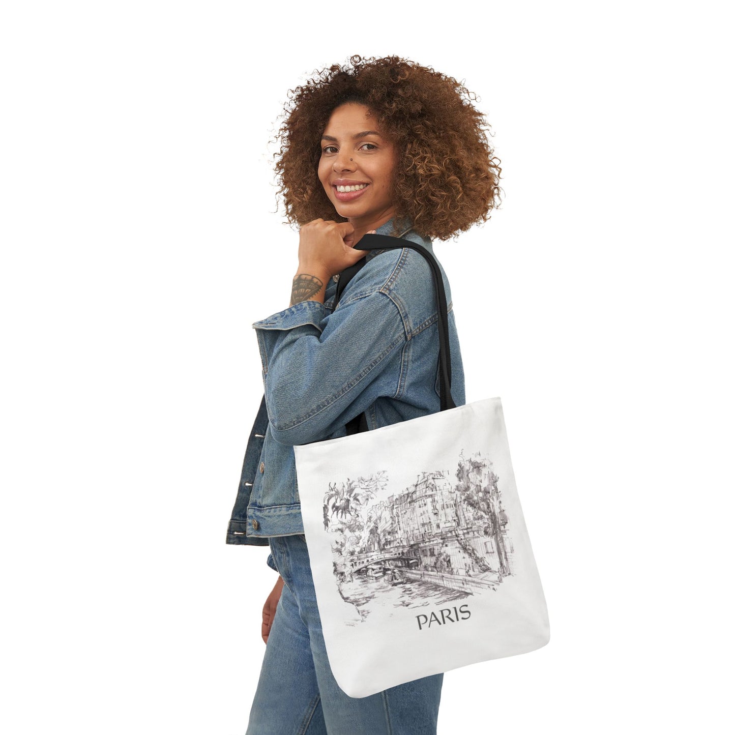 Paris-inspired Tote Bag with 5-Color Straps