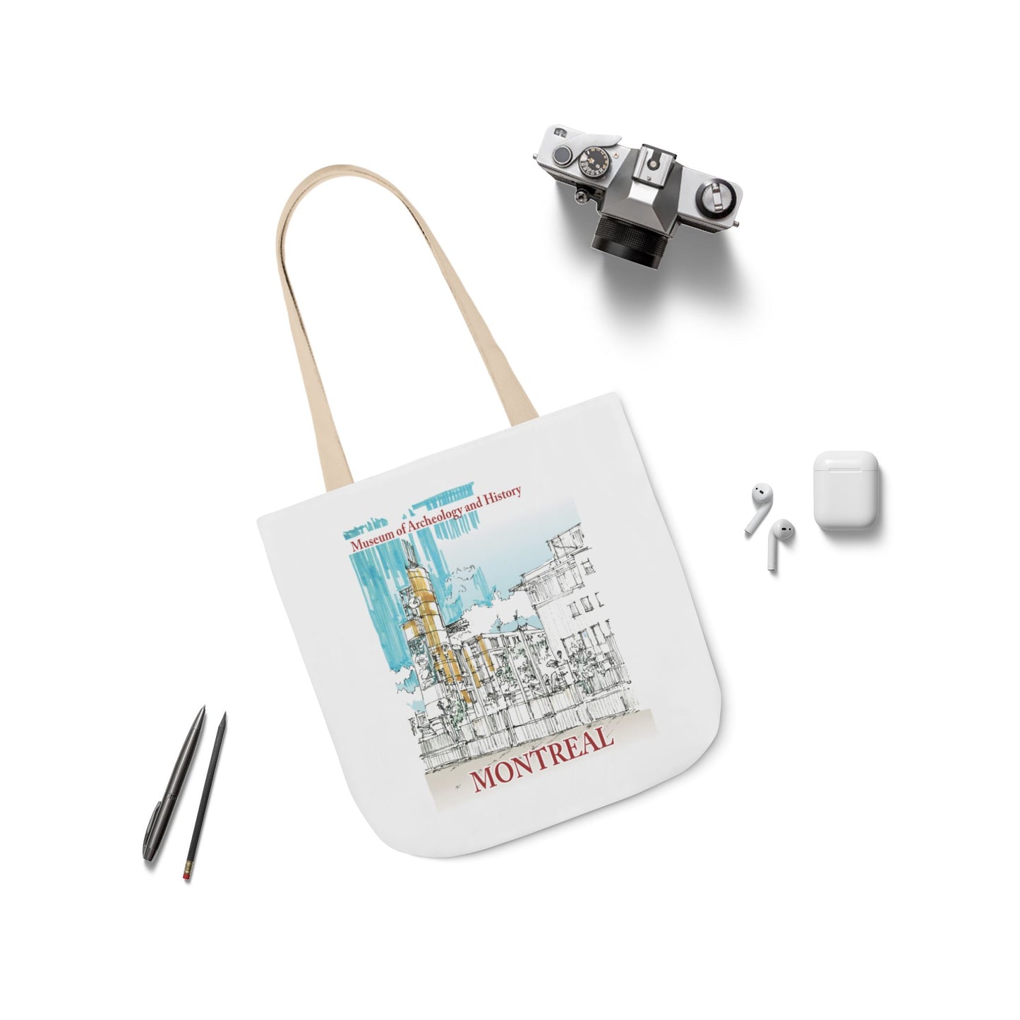 Montreal-inspired Tote Bag with 5-Color Straps
