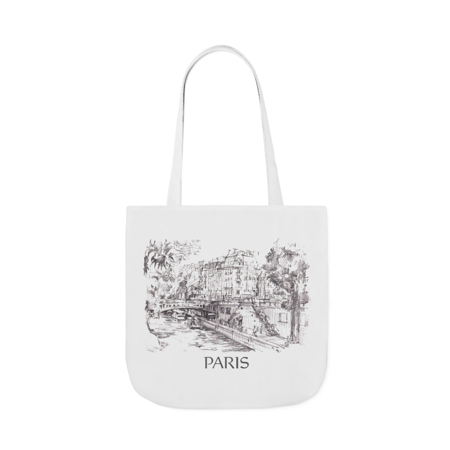 Paris-inspired Tote Bag with 5-Color Straps