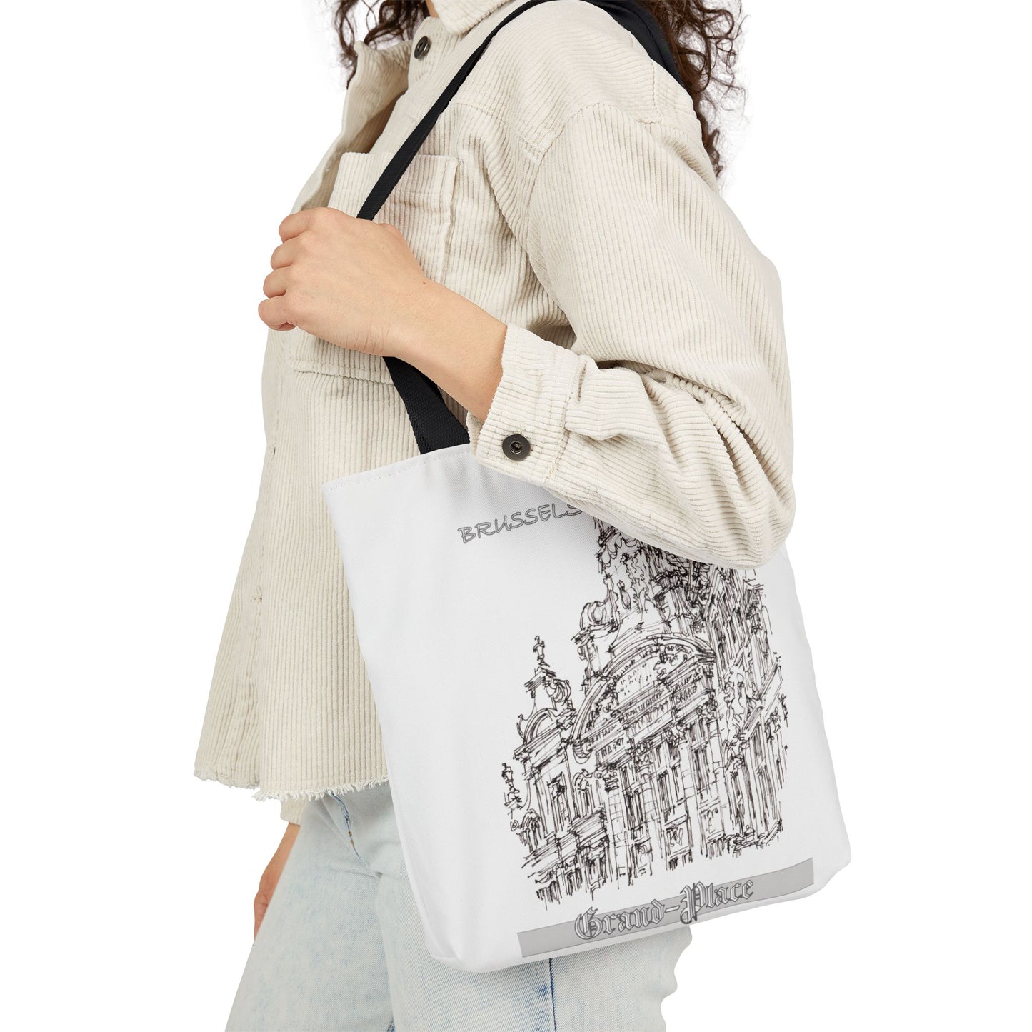 Brussel's Grand-Place-inspired Tote Bag with 4-Color Straps