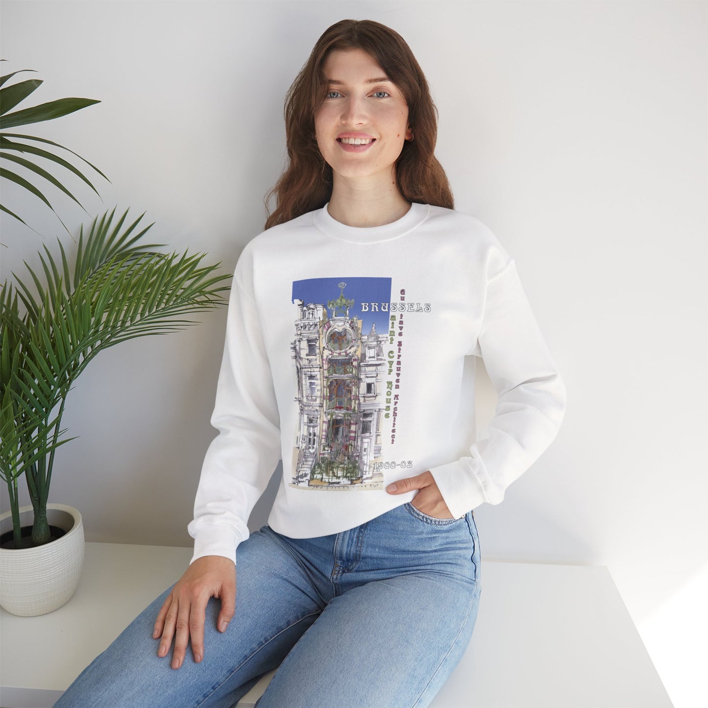 Brussel's Art-Nouveau-Inspired Unisex Crewneck Sweatshirt