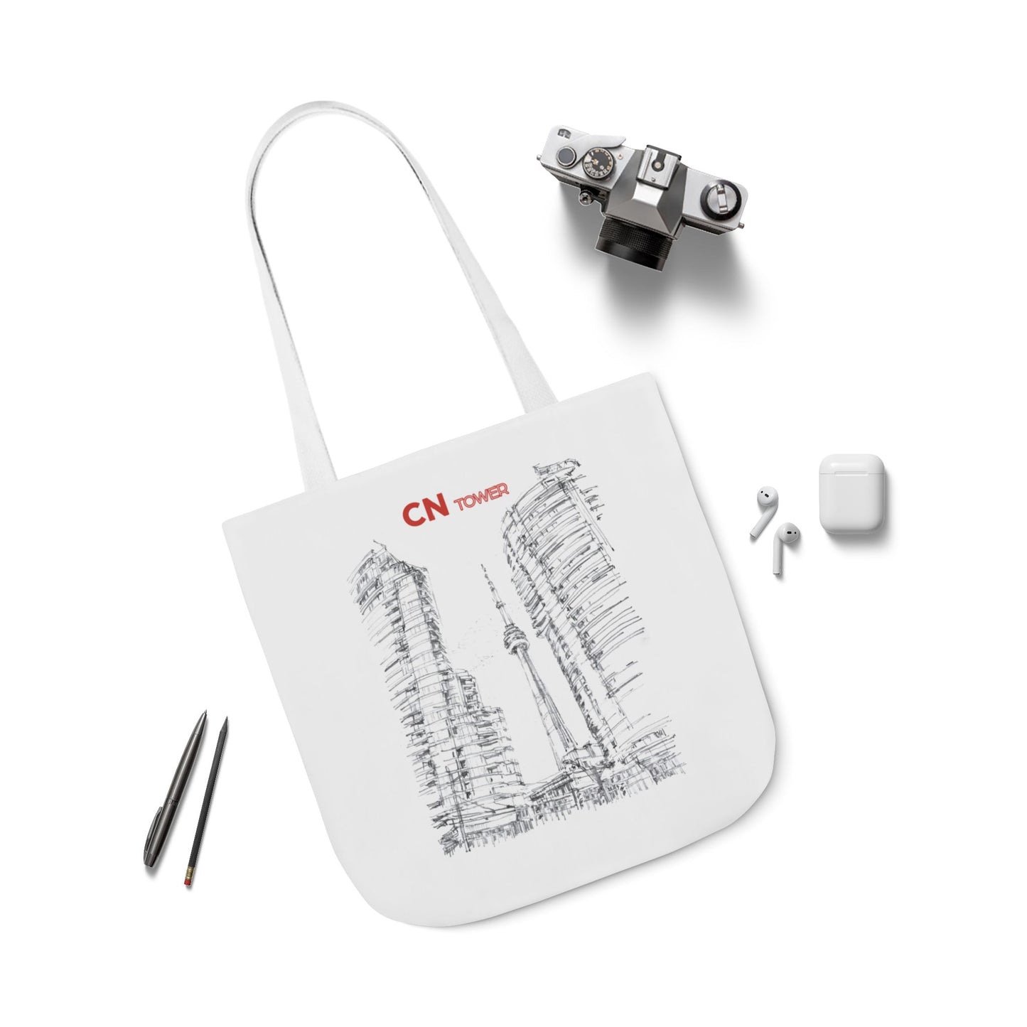 CN Tower-inspired Tote Bag with 4-Color Straps