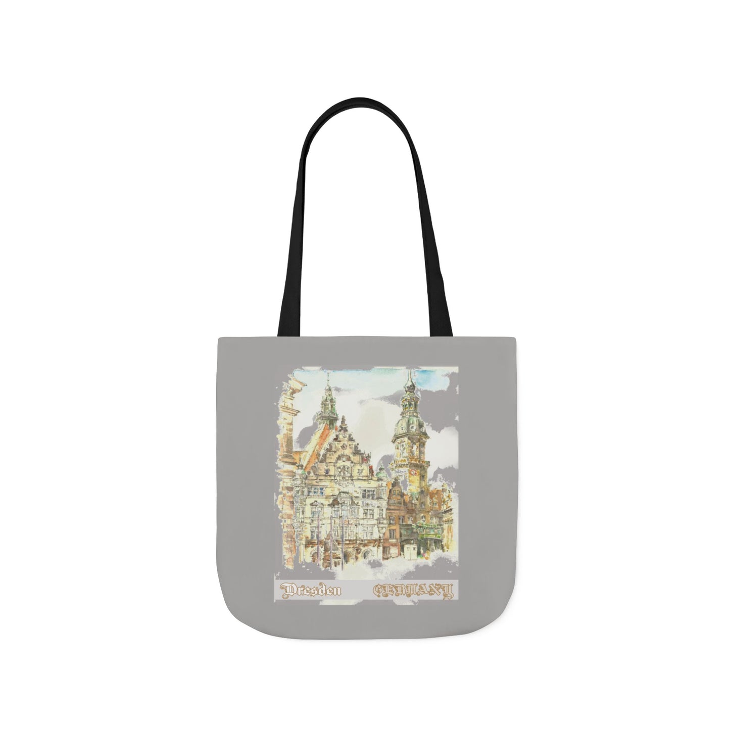 Dresden-inspired light grey Tote Bag with 4-Color Straps
