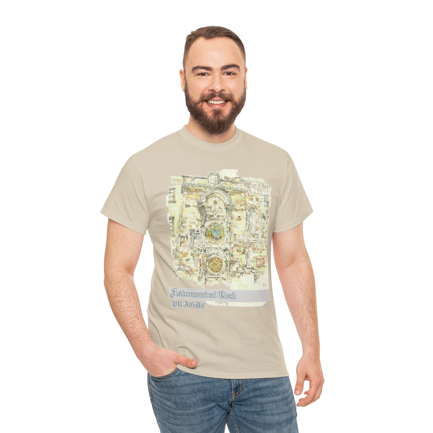 Prague Astronomical Clock-Inspired Unisex Crewneck T-shirt