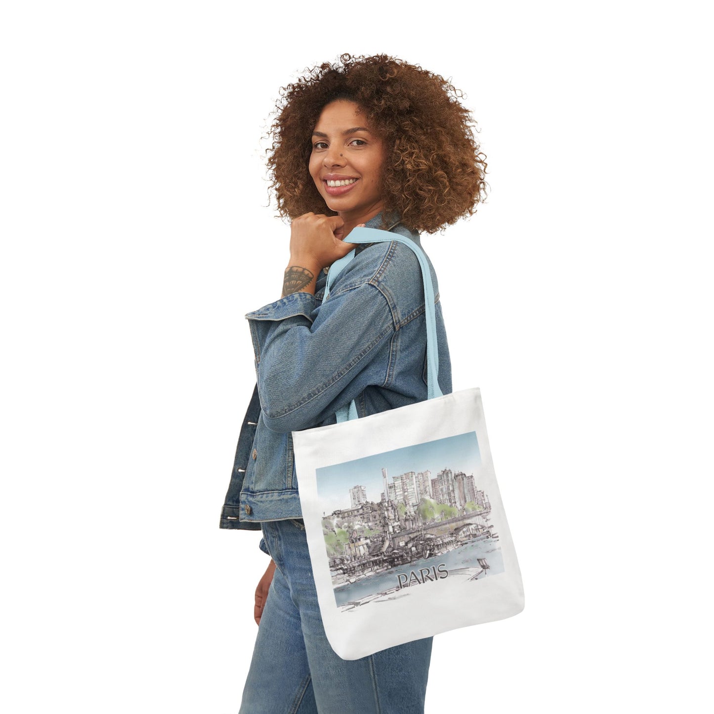 Paris-inspired Tote Bag with 4-Color Straps
