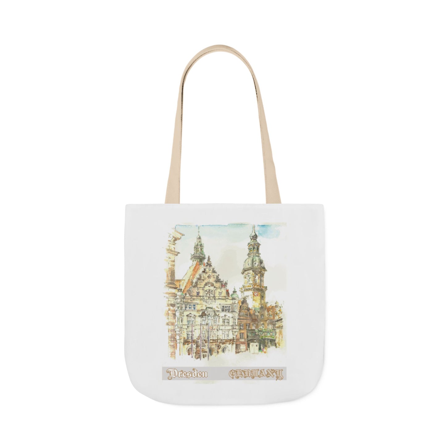 Dresden-inspired Tote Bag with 4-Color Straps