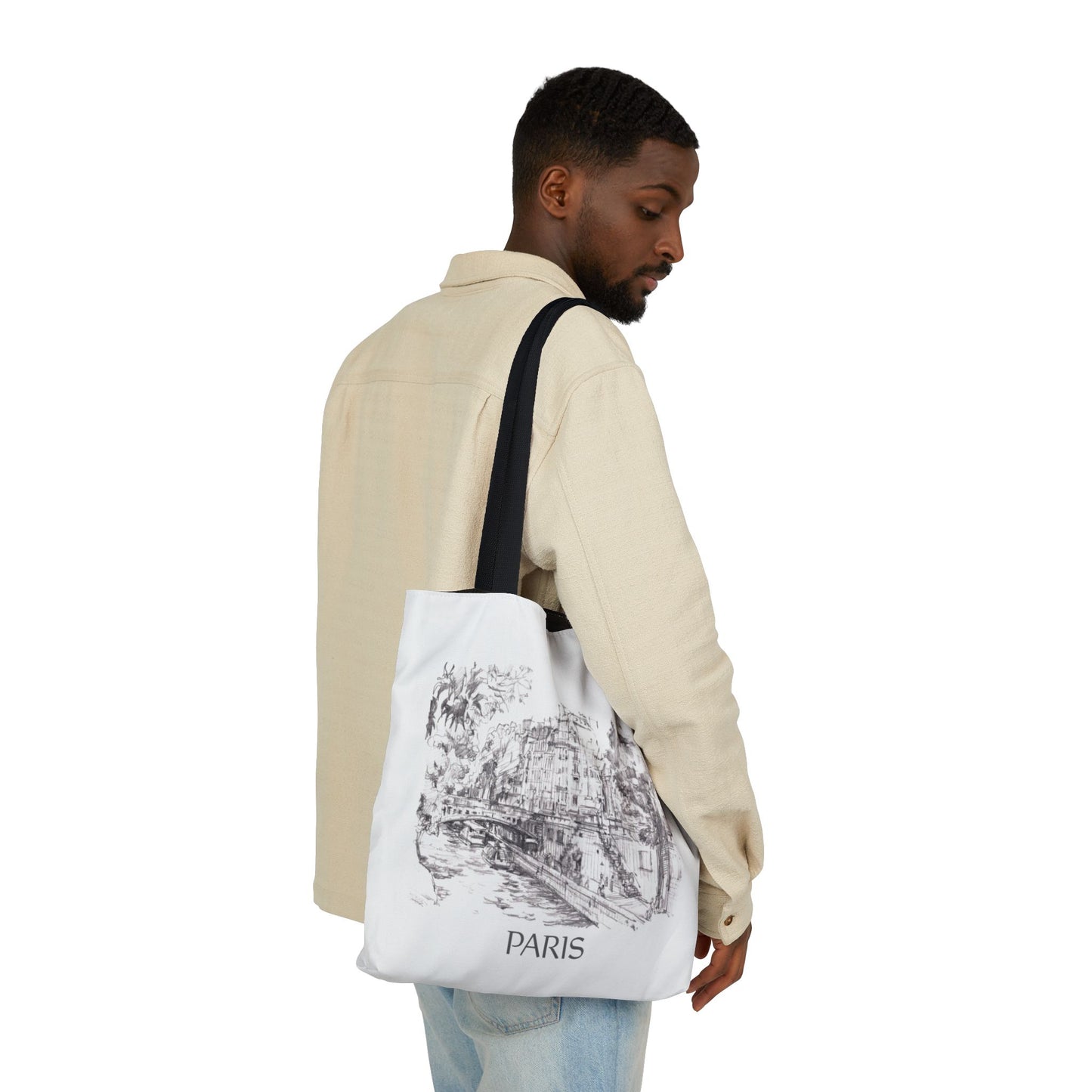 Paris-inspired Tote Bag with 5-Color Straps