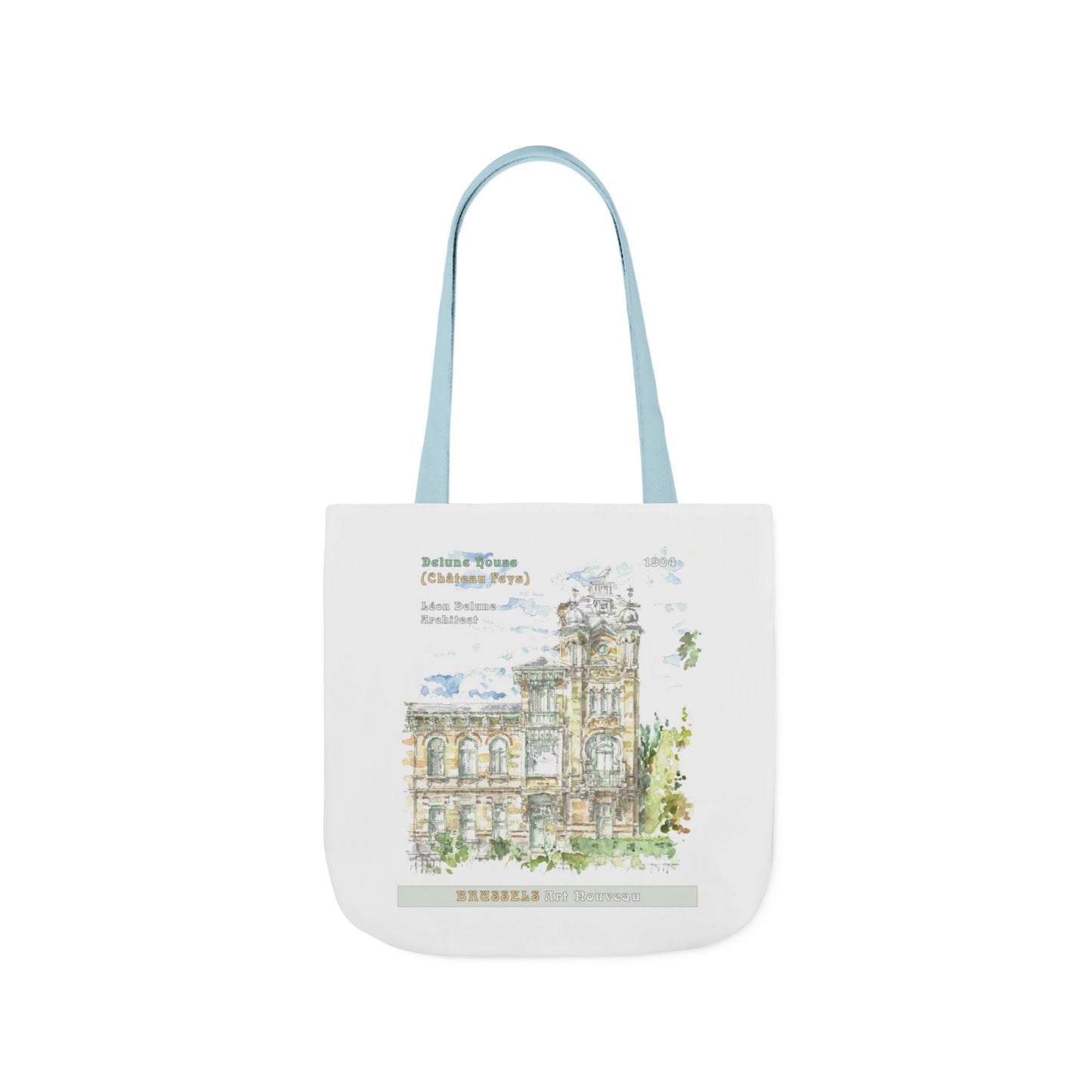 Brussel's Art-Nouveau-inspired Tote Bag with 3-Color Straps