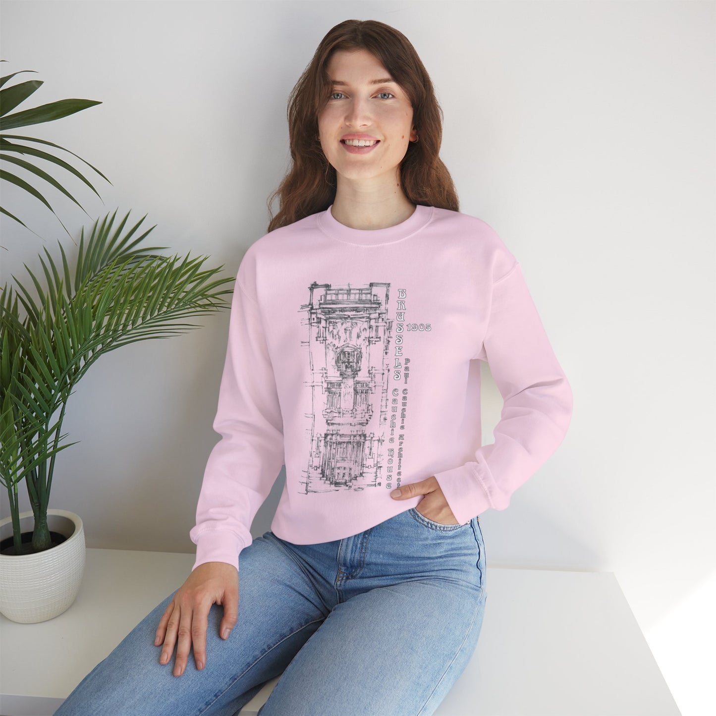 Brussel's Art-Nouveau-Inspired Unisex Crewneck Sweatshirt
