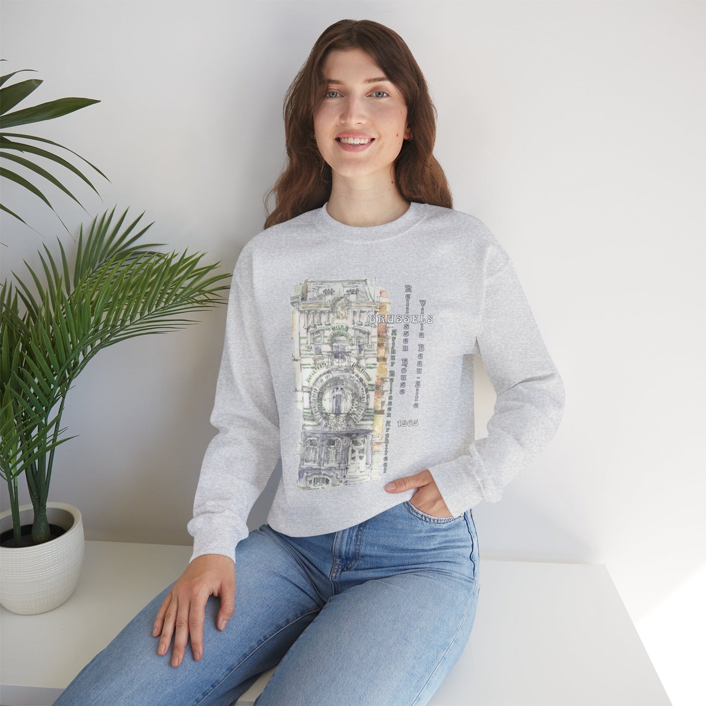 Brussel's Art-Nouveau-Inspired Unisex Crewneck Sweatshirt