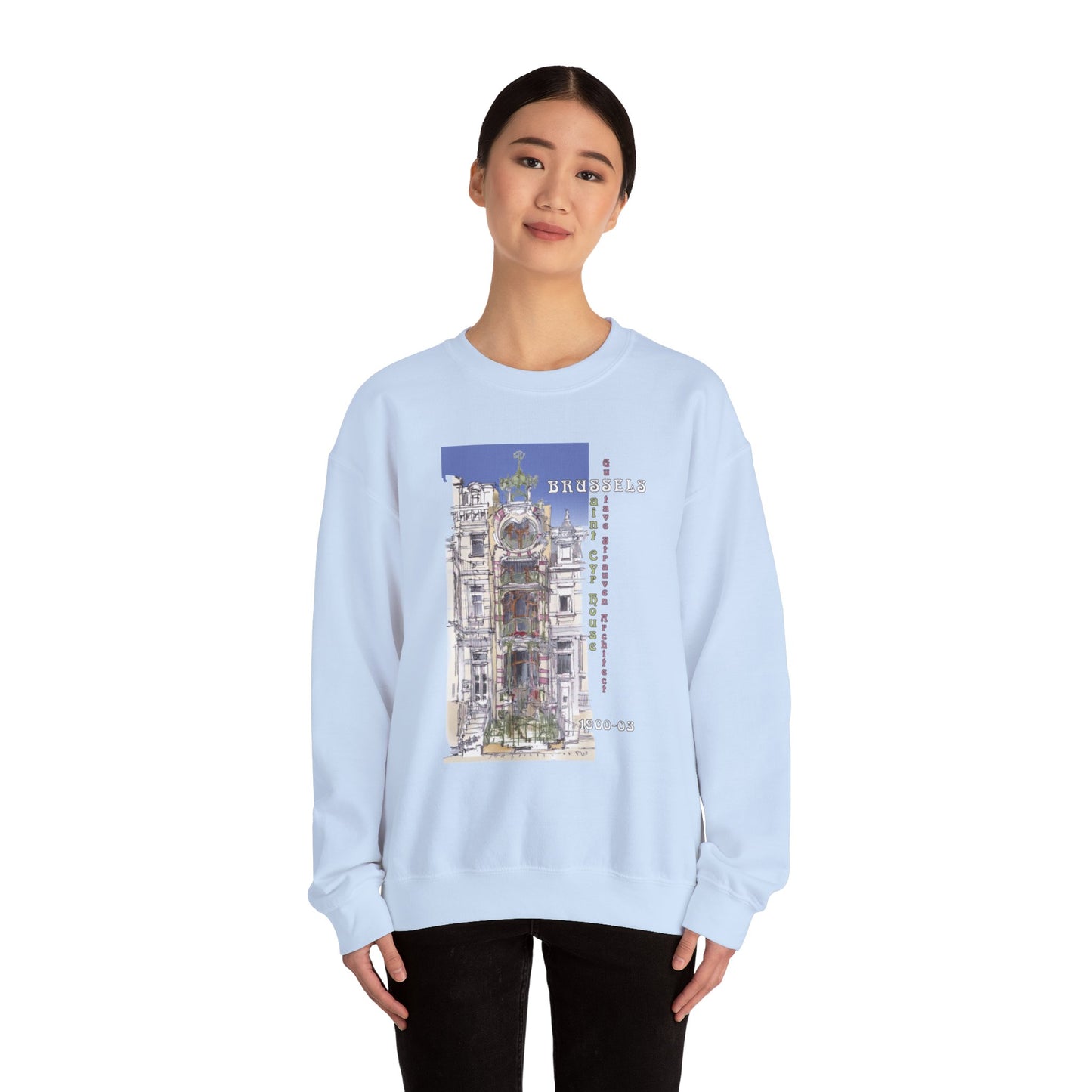Brussel's Art-Nouveau-Inspired Unisex Crewneck Sweatshirt