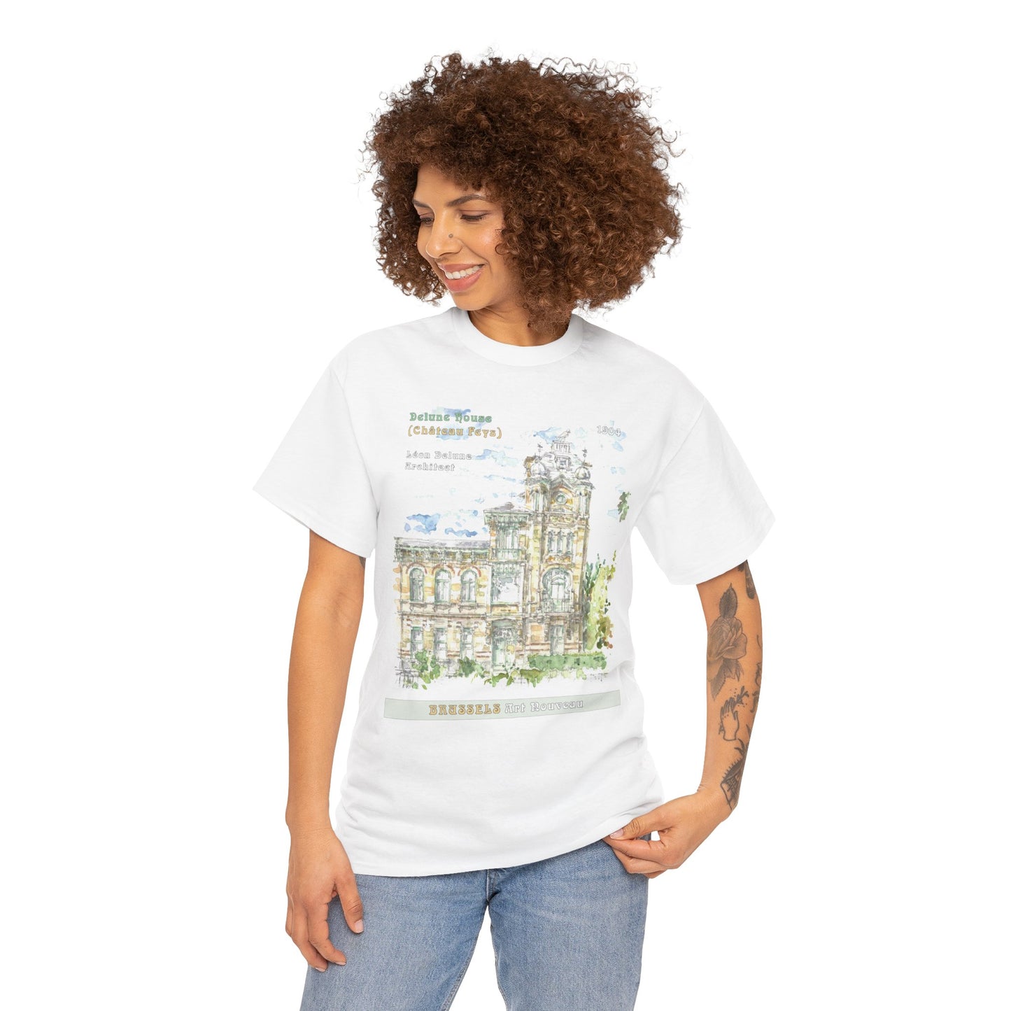 Brussel's Art-Nouveau-Inspired Unisex Crewneck T-shirt