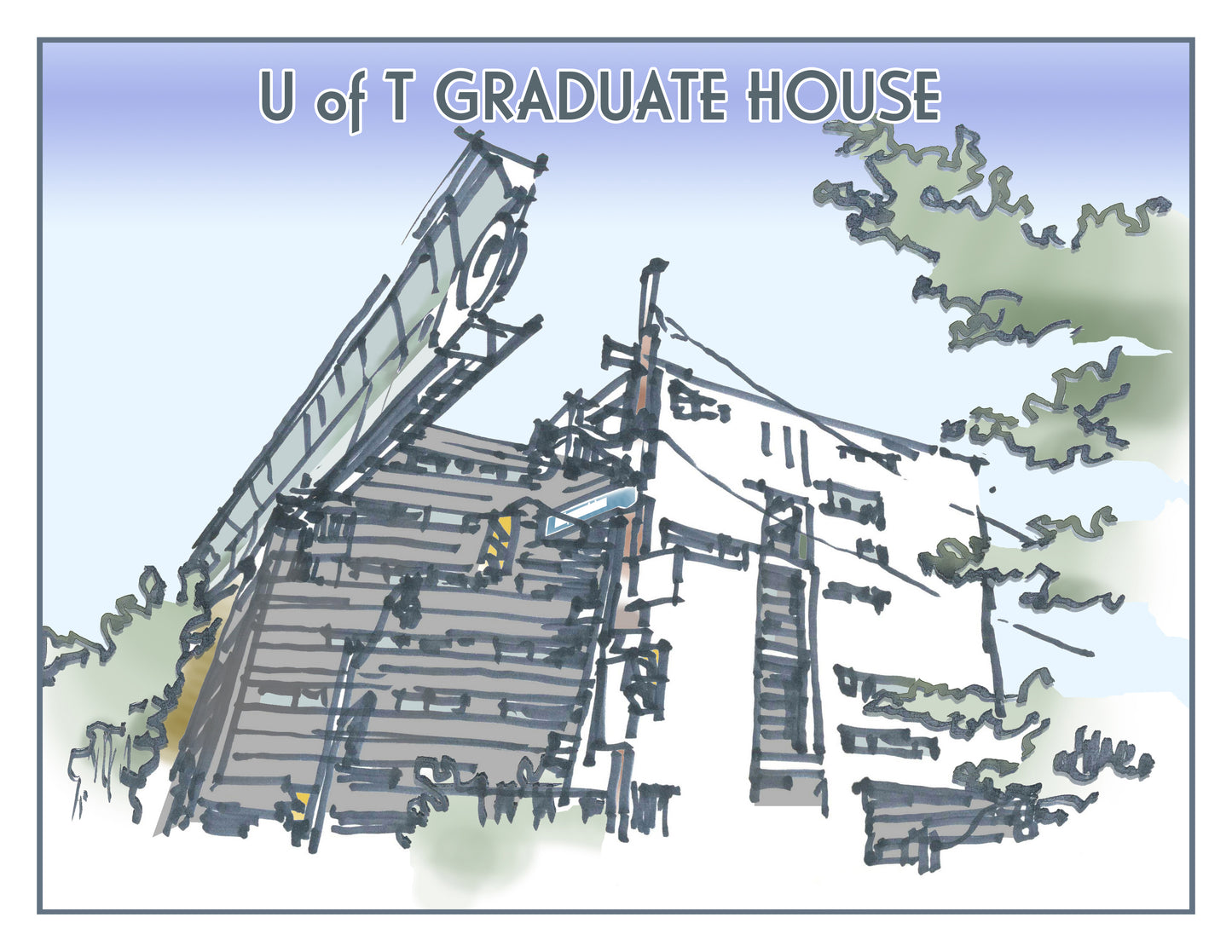 Toronto Travel Print. U of T Graduate House.