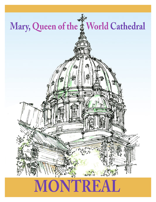 Montreal Travel Print. Mary, Queen of the World Cathedral.