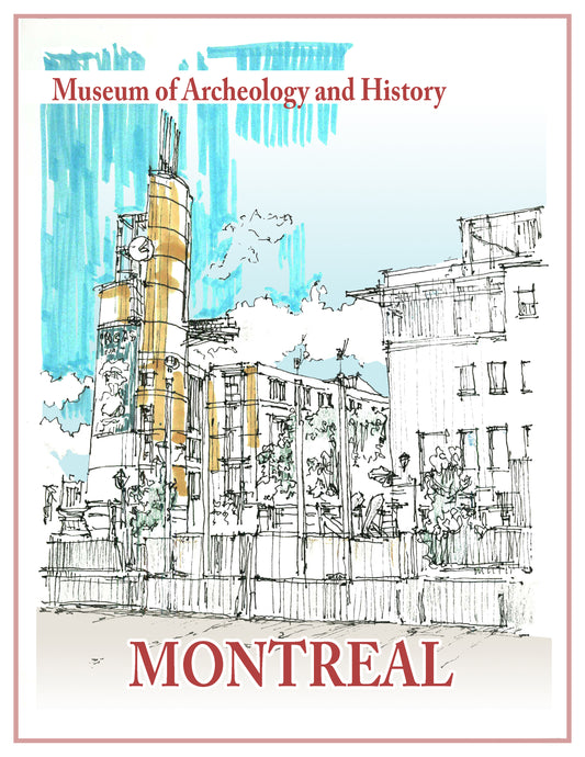Montreal Travel Print. Museum of Archeology and History.