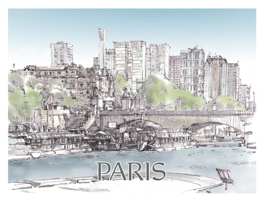 Paris Travel Print (France), Quai de Grenelle.