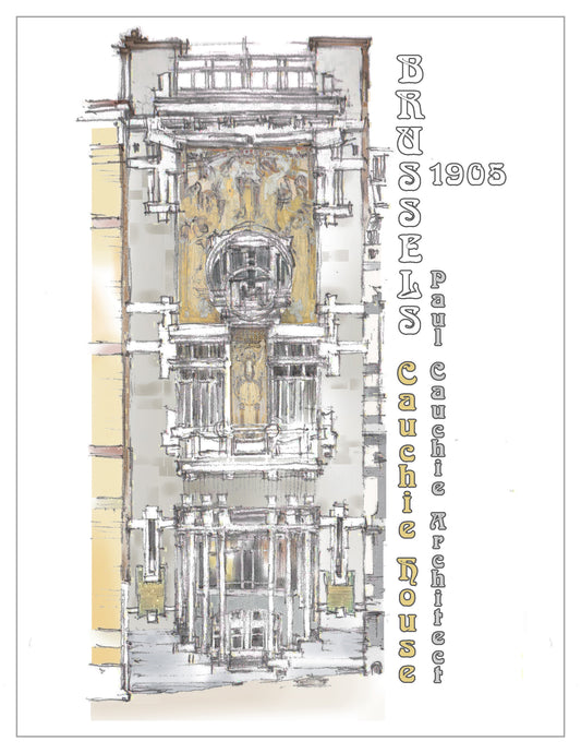 Brussels Travel Print (Belgium), the Paul Cauchie House