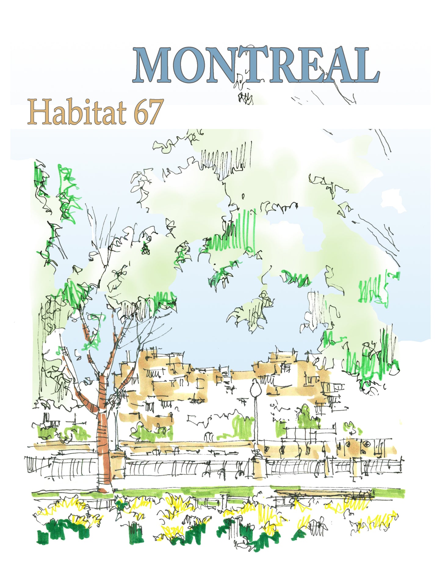 Montreal Travel Print. Habitat 67.