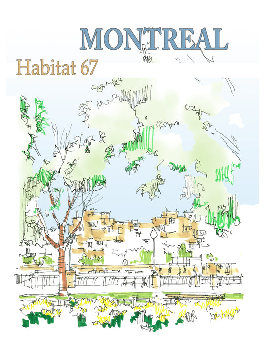 Montreal Travel Print. Habitat 67.